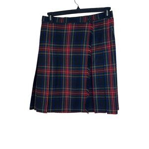 Rafaella Vintage Womens Skirt Size 14 Multicolor Tartan Plaid Fringe Pure Wool